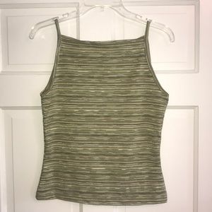 Super cute lime green tank with gold threading